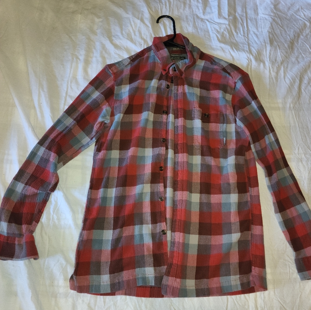 Eddie Bauer, Medium, red, blue, shirt